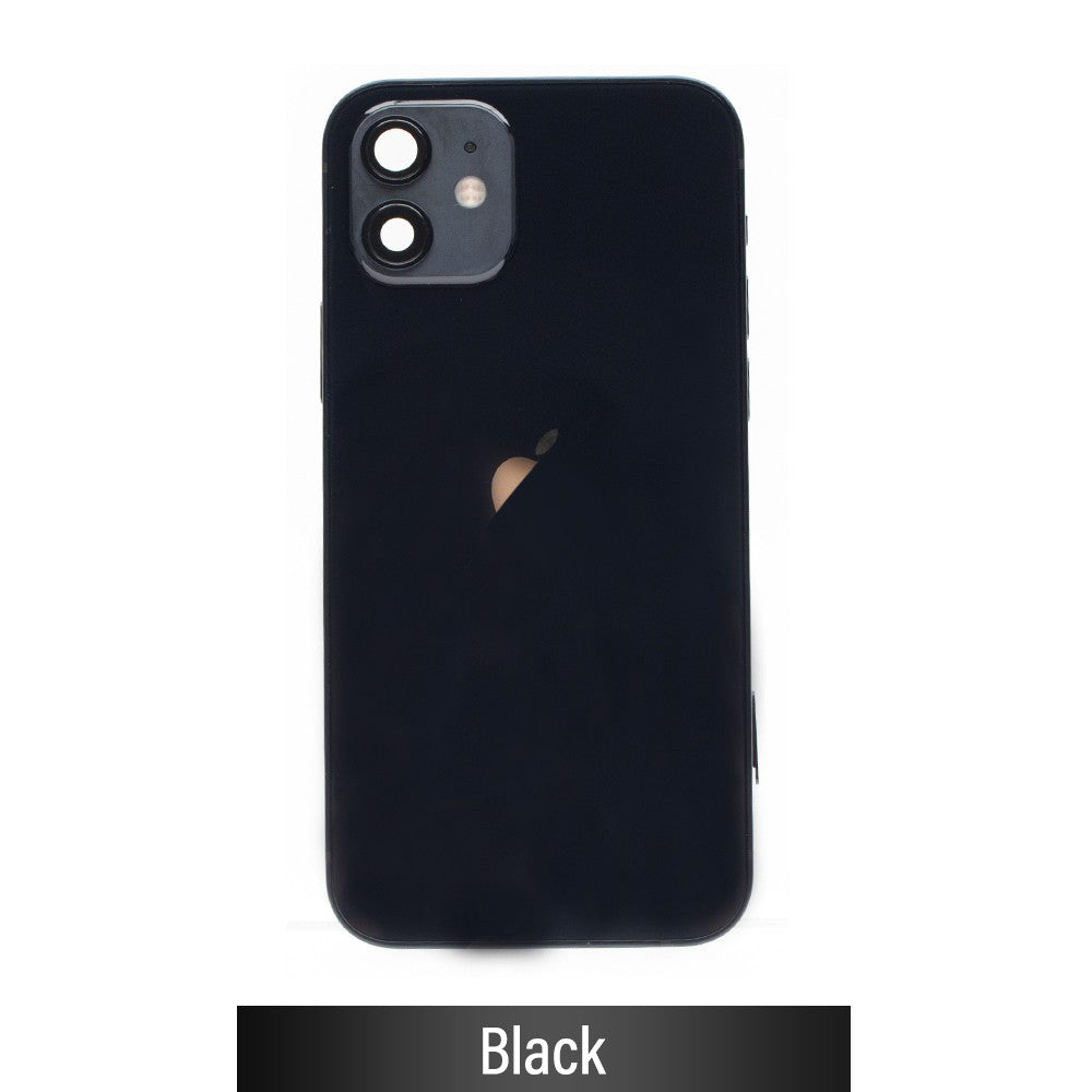 Rear Housing with Full Set Parts for iPhone 12-Black (Purple)