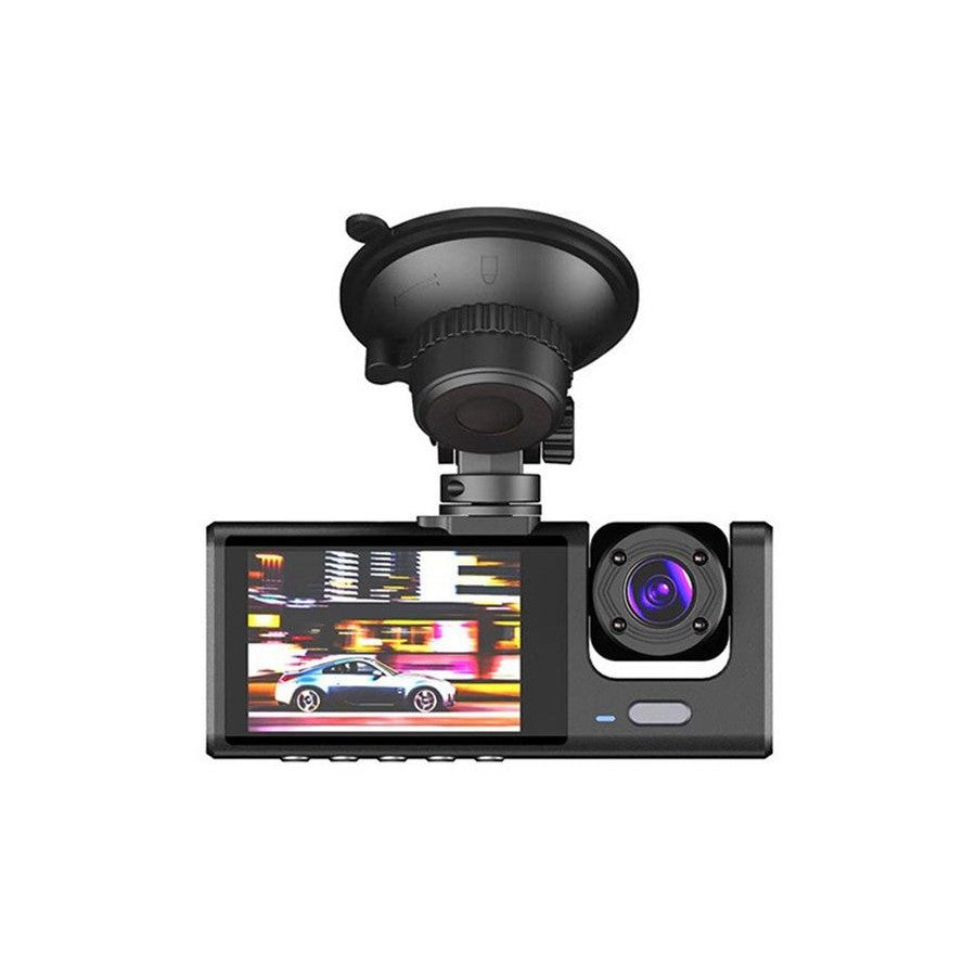 Mini Wi-Fi 3-Channel Dash Cam – 1080P Front, Inside & Outside Car Recording with Night Vision