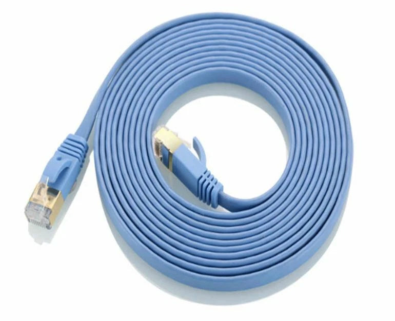 High-Speed CAT7 RJ45 Patch Cable – Flat/Round Ethernet LAN Lead (0.5m–5m)