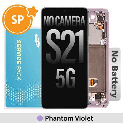 Tecguru_Samsung Galaxy S21 5G G991 OLED Screen Replacement Digitizer with Frame GH82-27255A/27256A (Service Pack)-Phantom Gray