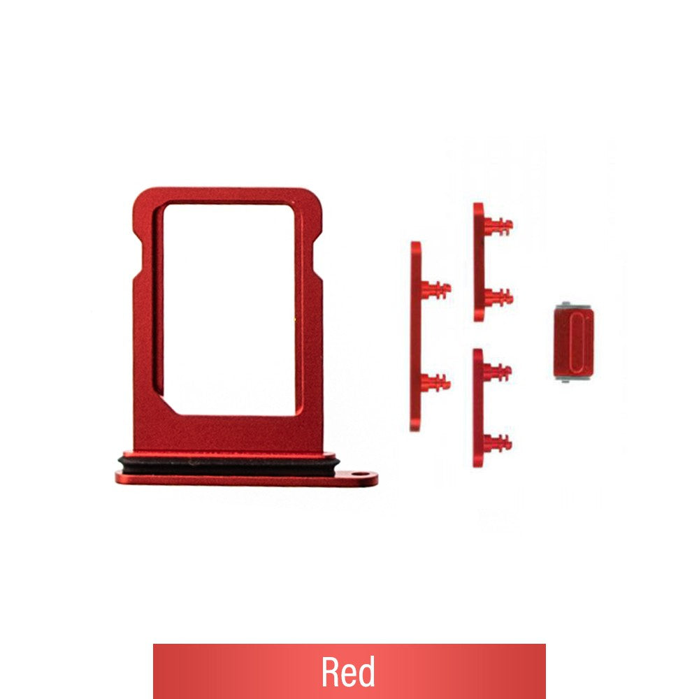SIM Card Tray and Side Button for iPhone 12 mini-Red