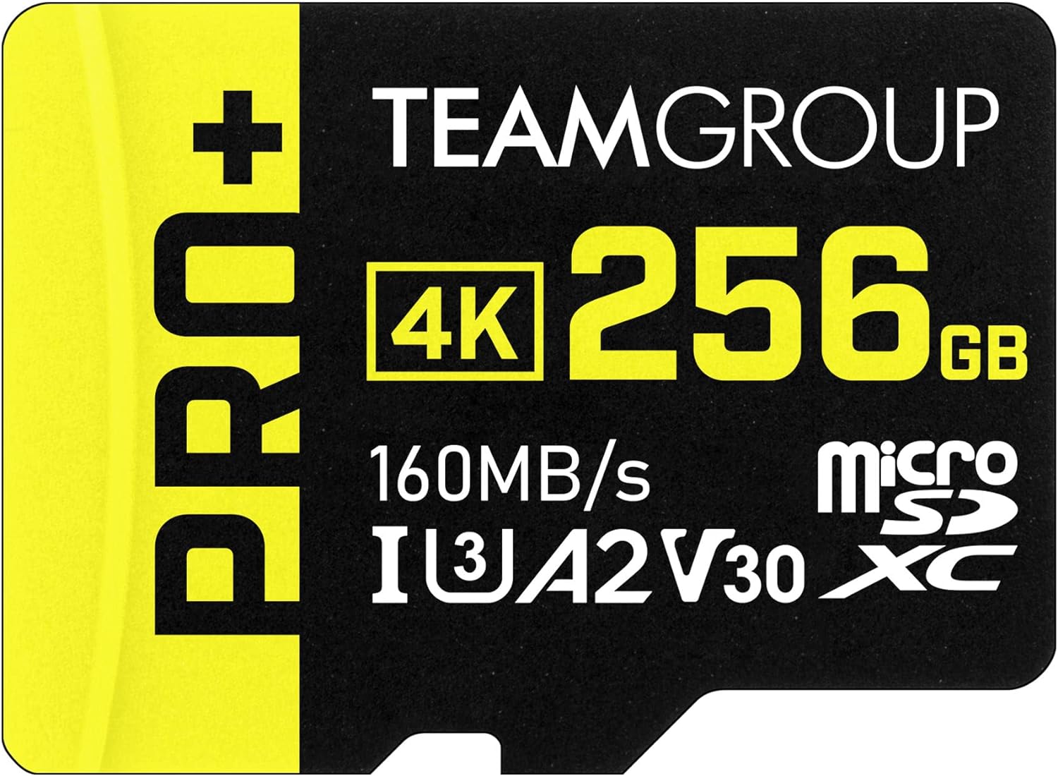 TEAMGROUP A2 Pro Plus Card 256GB Micro SDXC UHS-I U3 A2 V30, Read/Write up to 160/110 MB/s for Nintendo-Switch, Gaming Devices, Tablets, Smartphones, 4K Shooting, with Adapter TPPMSDX256GIA2V3003