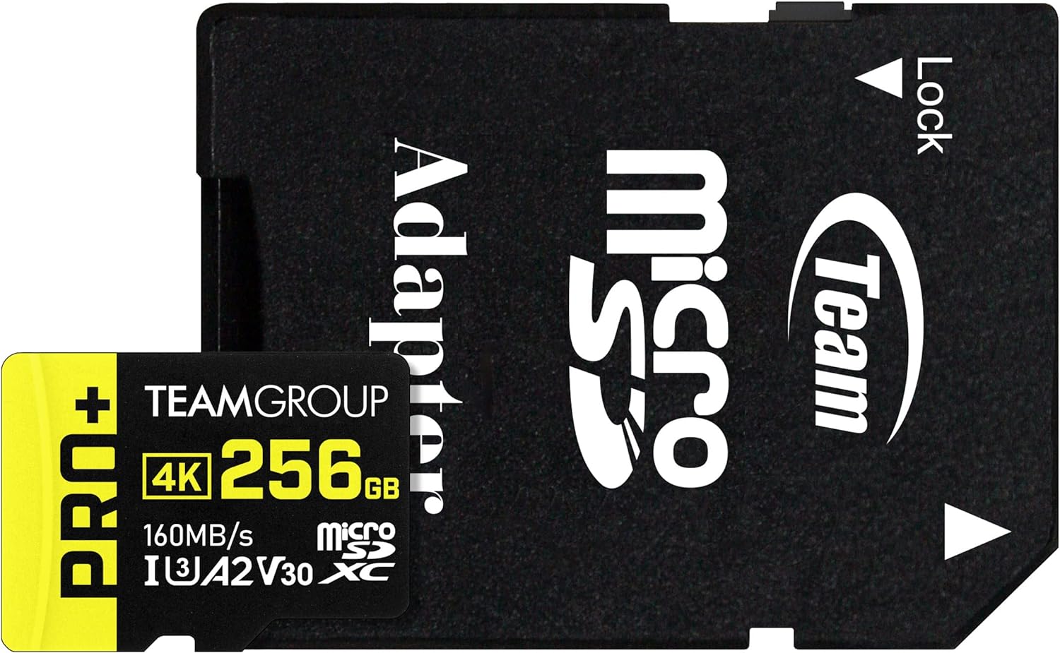 TEAMGROUP A2 Pro Plus Card 256GB Micro SDXC UHS-I U3 A2 V30, Read/Write up to 160/110 MB/s for Nintendo-Switch, Gaming Devices, Tablets, Smartphones, 4K Shooting, with Adapter TPPMSDX256GIA2V3003