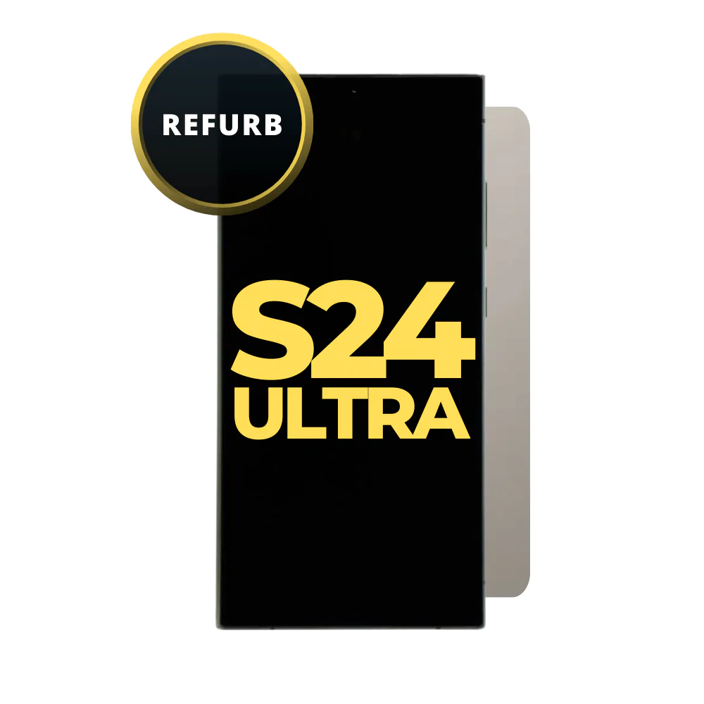 Samsung Galaxy S24 Ultra S928B REFURB OLED Screen Replacement-Titanium Gray (SERVICE PACK SCREEN BUT REFURBISH FRAME ASSEMBLED BY CRAZY)