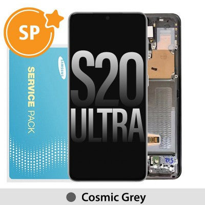 Tecguru_Samsung Galaxy S20 Ultra G988 OLED Screen Replacement Digitizer without Front Camera GH82-22327A/22271A (Service Pack)-Cosmic Black
