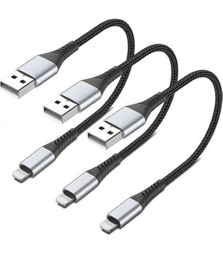 3-Pack 30cm USB-A to Lightning Cables – Fast Charging & Data Sync for iPhone & iPad