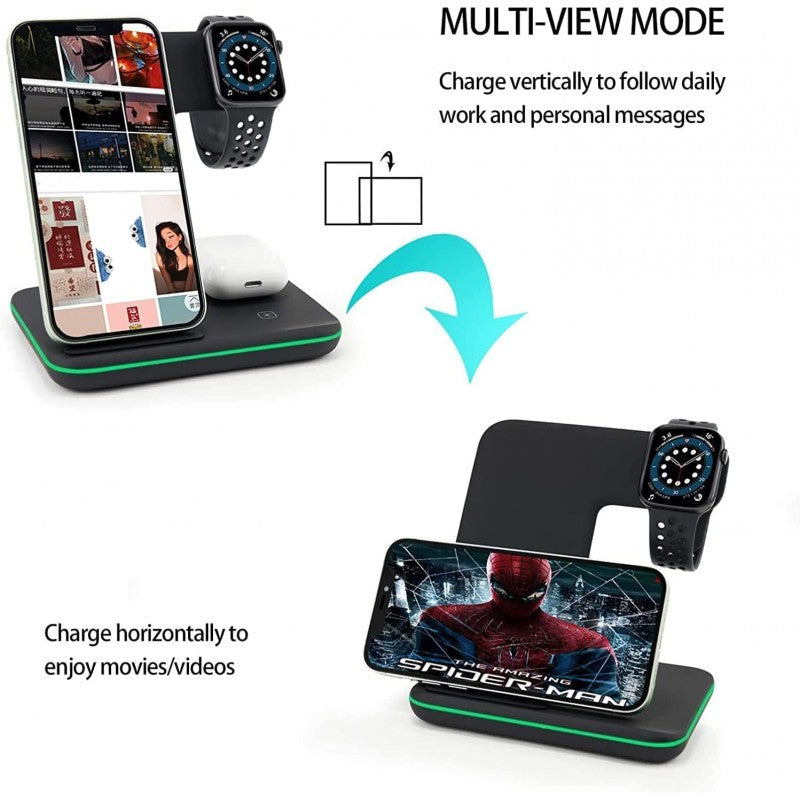 Wireless Charger 3 In 1 15W Fast Wireless Charging Station