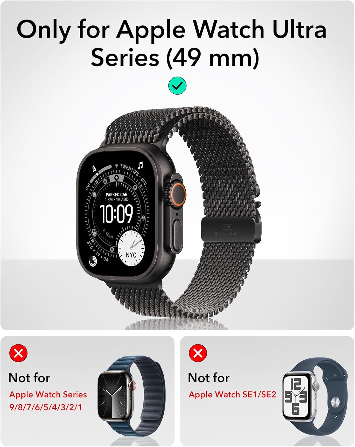 49mm Tempered Glass Screen Protector with Metal Black Frame – Smartwatch Protection