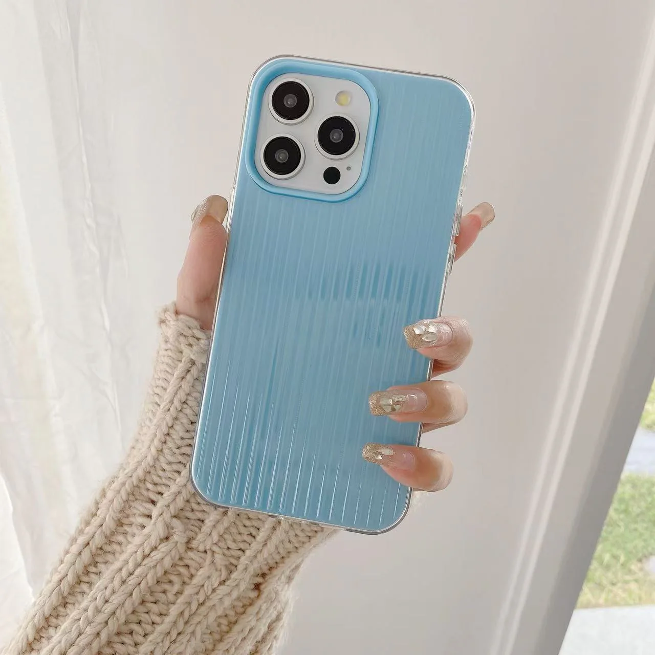 Apple iPhone 16 Pro Corrugated Silicone Phone Case – Ribbed Soft-Touch Protective Cover