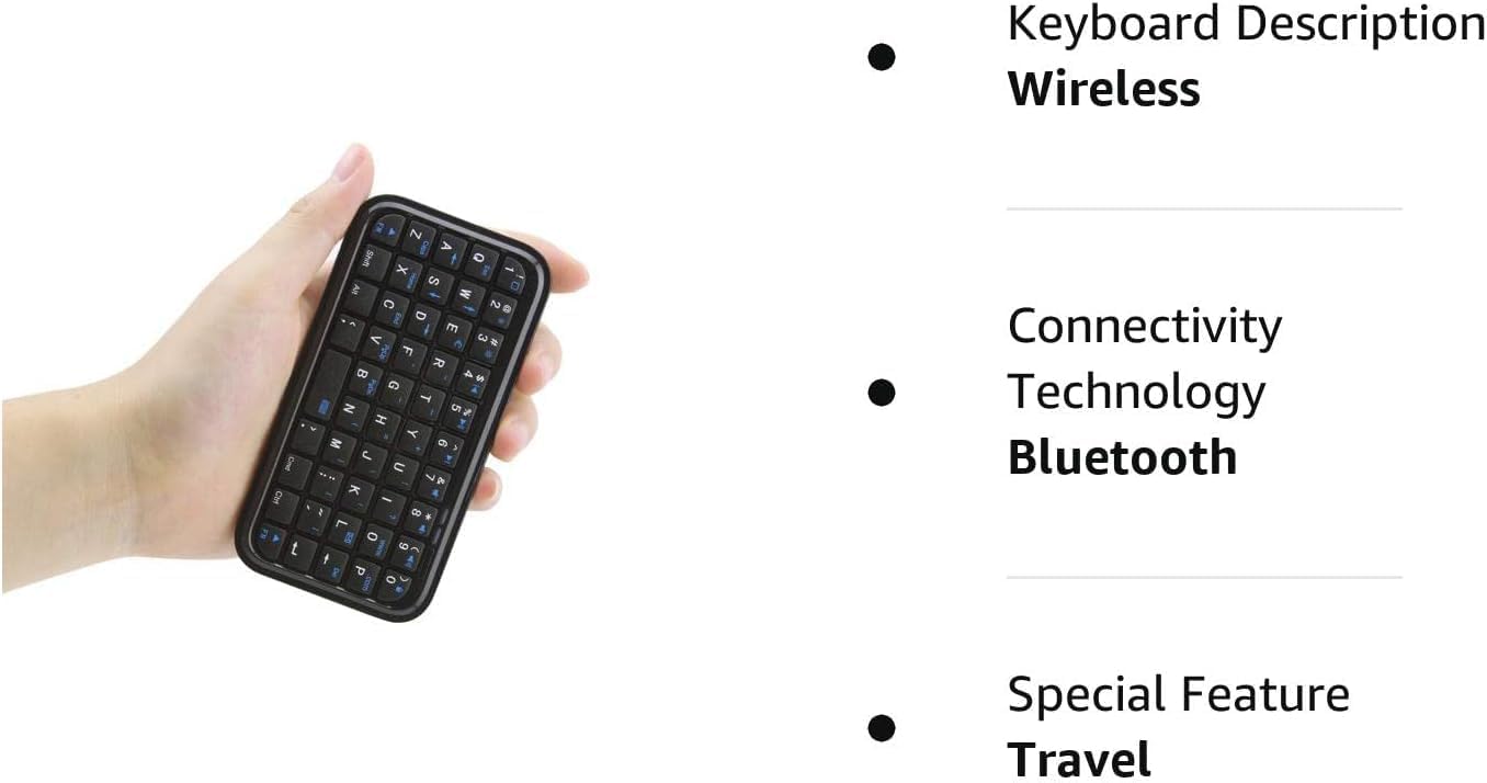 Pbuddy Original Bluetooth 3.0 Keyboard,Rechargeable Mini Slim Travel Size Wireless Pocket Keypad Small Portable 49 Keys Keyboard for PC Notebook Tablets Smartphones