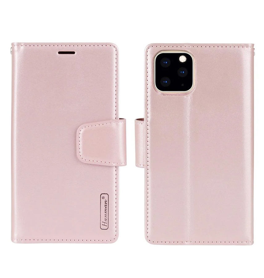 iPhone / Samsung Luxury Hanman Leather 2-in-1 Wallet Flip Case With Magnet Back