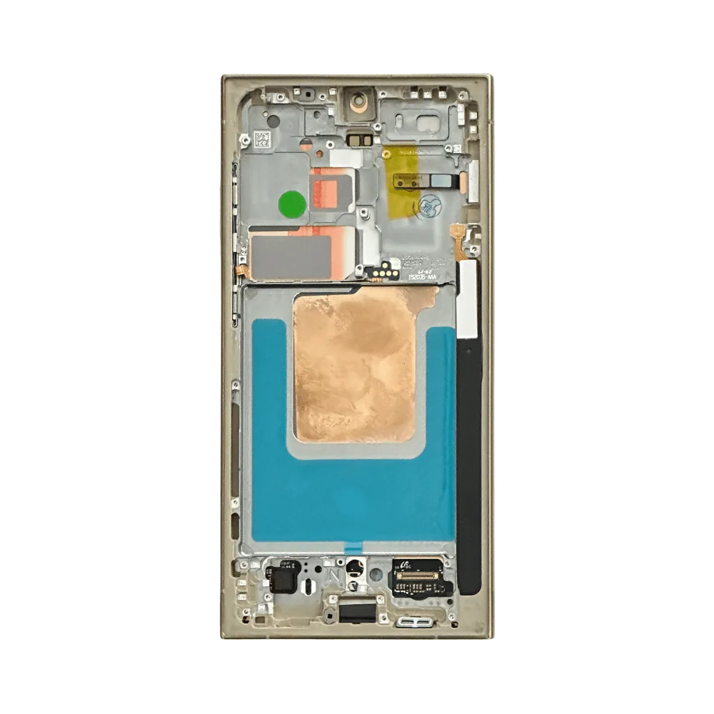 Samsung Galaxy S24 Ultra S928B REFURB OLED Screen Replacement-Titanium Yellow (SERVICE PACK SCREEN BUT REFURBISH FRAME ASSEMBLED BY CRAZY)