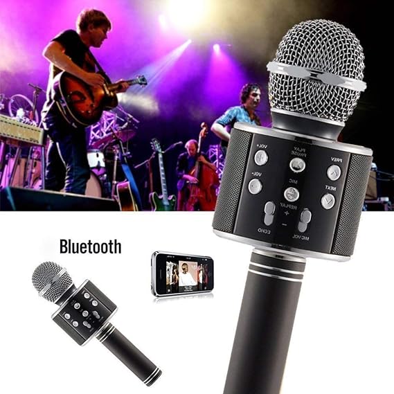 Pbuddy Wireless Bluetooth Karaoke Microphone,4 in 1 Wireless Portable Handheld Mic Karaoke Machine for Christmas Home Birthday Party, Professional Karaoke Mic Speaker