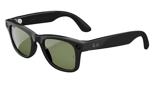 Ray-Ban Meta Wayfarer AI Glasses – Matte Black | Transitions® Clear to Graphite Green