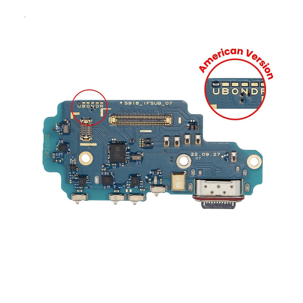 Charging Port / SIM Card Reader Board for Samsung Galaxy S23 Ultra 5G S918U (American Version) (Purple)
