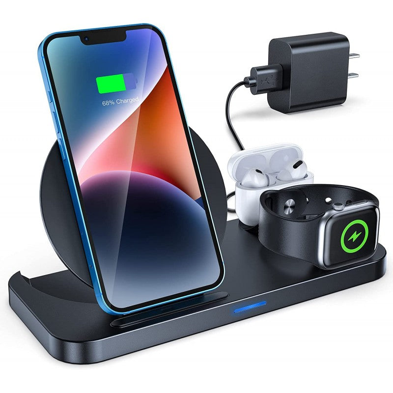 PBuddy 3 In 1 Qi-Certified Fast Wireless Charging Station
