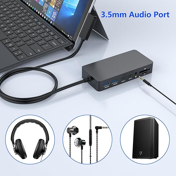 Microsoft 1661 Surface Dock For Pro 3 4 5 6 7 8 Book Go Laptop 1 2 3 4 + Psu Inc