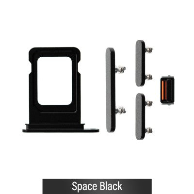 Single SIM Card Tray and Side Button for iPhone 14 Pro / 14 Pro Max-Space Black