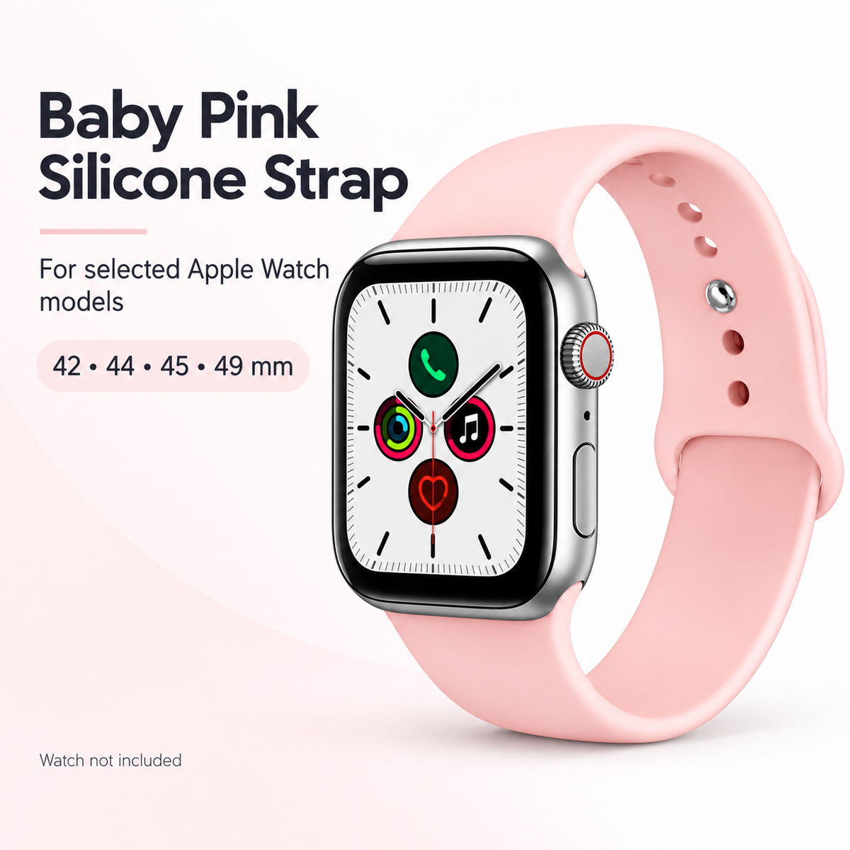 Apple Watch Silicone Strap 42/44/45/49 mm – Baby Pink
