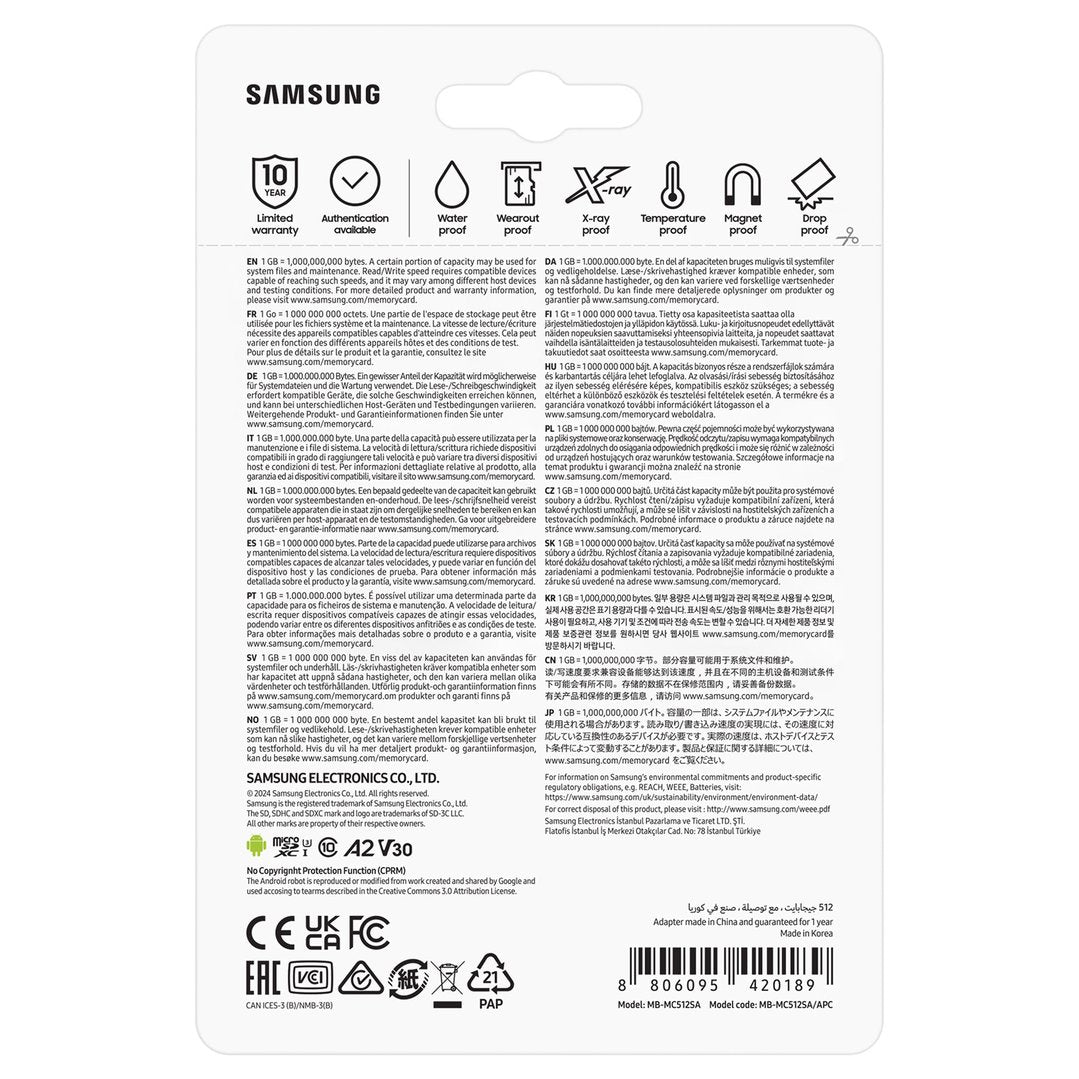 Samsung 512GB EVO Plus 2 microSD Card