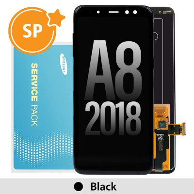 Tecguru-Samsung Galaxy A8 (2018) A530F OLED Screen Replacement Digitizer GH97-21406A/21529A (Service Pack)-Black