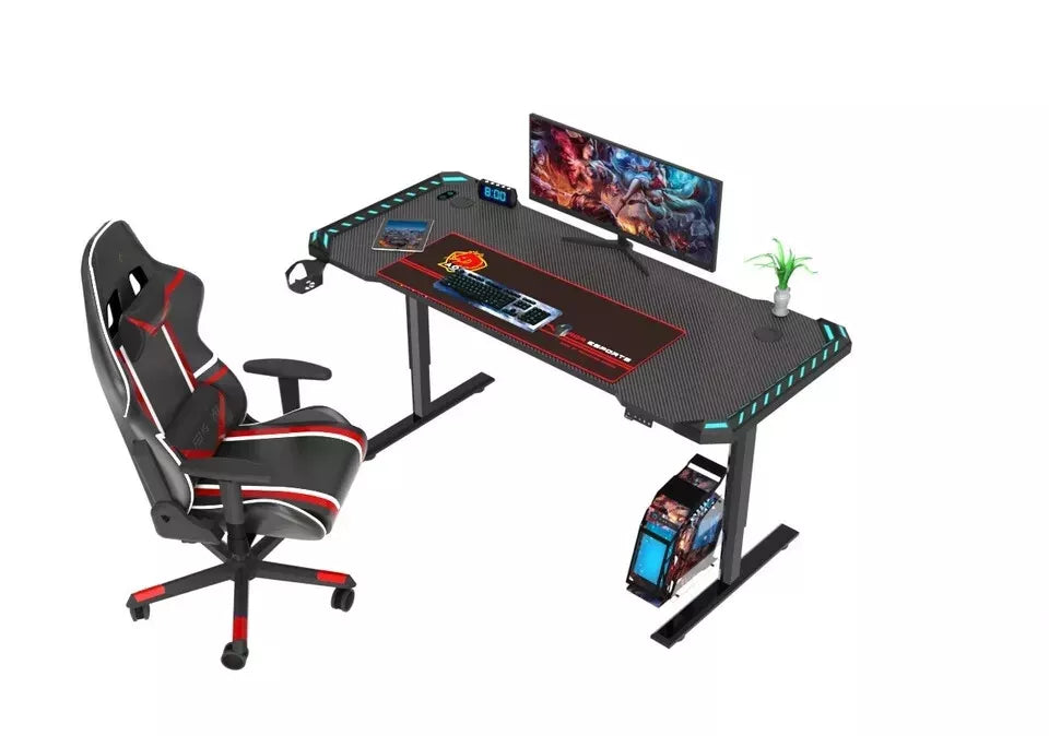 Advwin Electric Height Adjustable Gaming Standing Desk with RGB Lighting