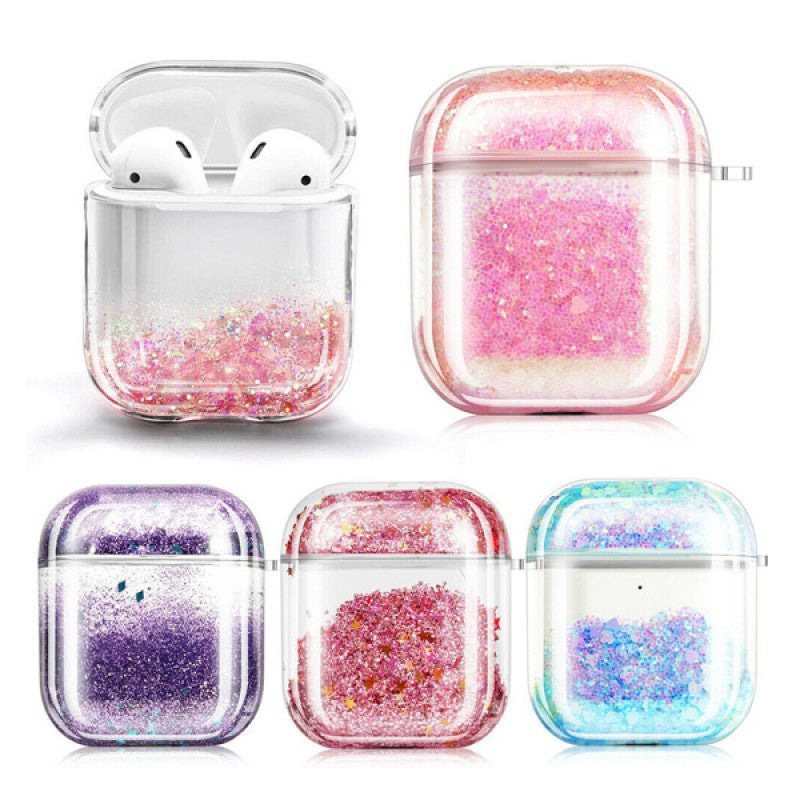 AirPods Case Glitter Liquid Cover Protector Air Pods Bumper Hard Coque Etui For Airpods Gen 2 Gen 1