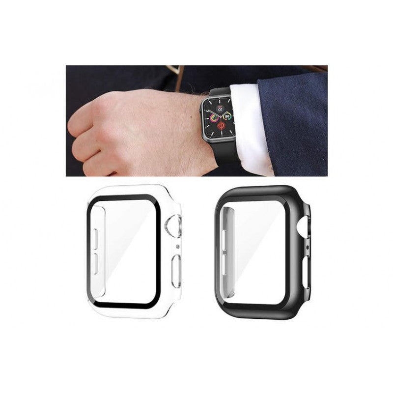 Apple Watch Tempered Glass Screen Case Full Coverage Tempered Glass Screen Protector Protection All-Around Surround Overall Case Cover
