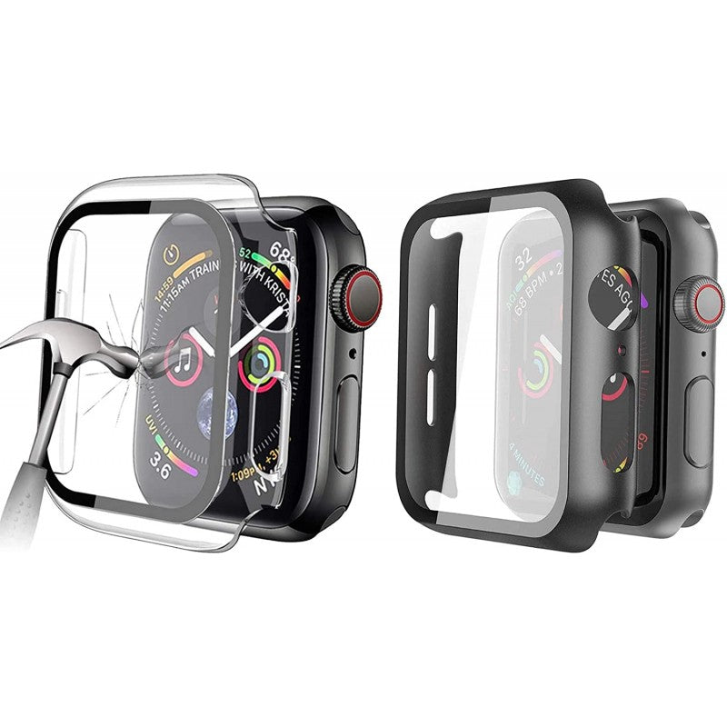 Apple Watch Tempered Glass Screen Case Full Coverage Tempered Glass Screen Protector Protection All-Around Surround Overall Case Cover