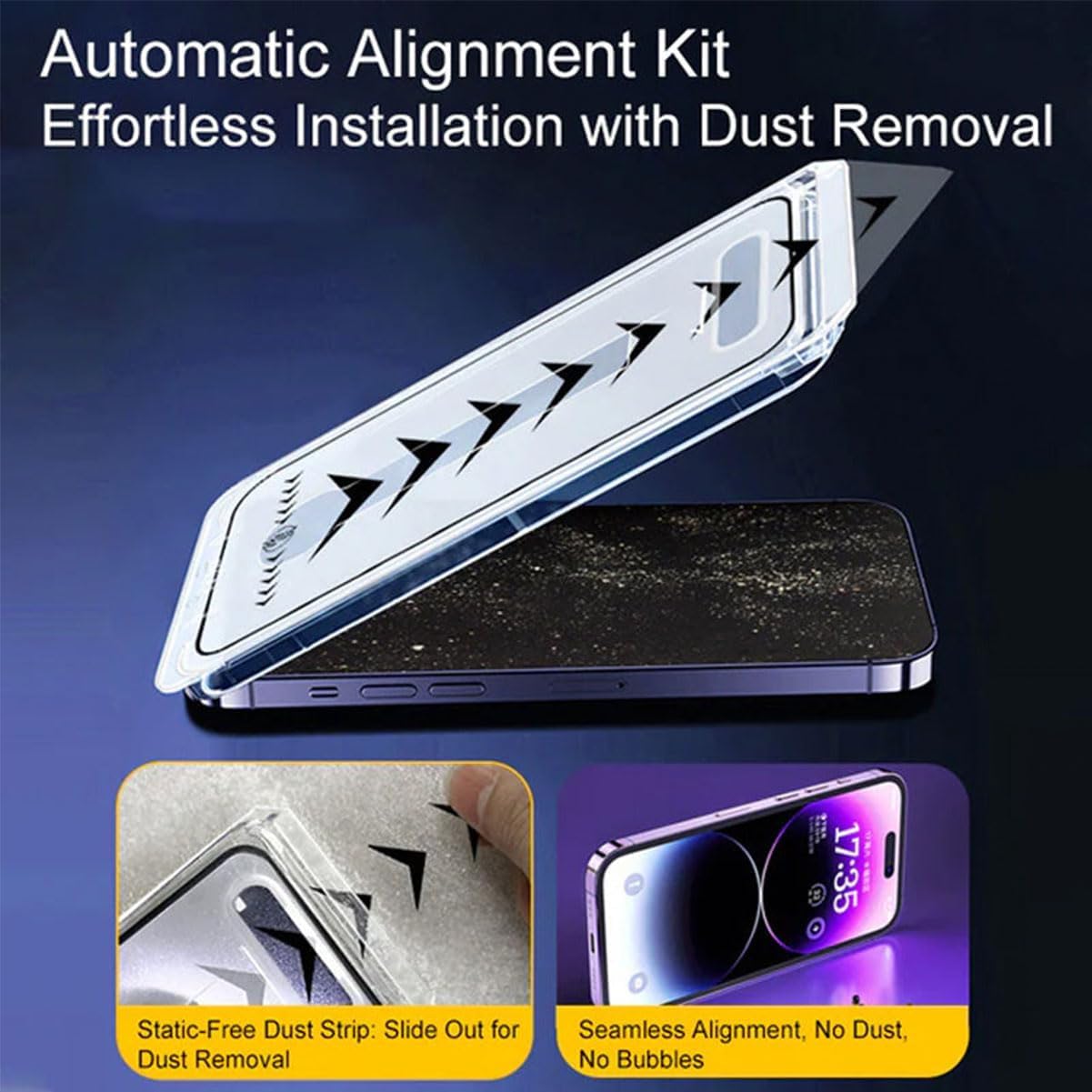 Tempered Glass Screen Protector with Easy Auto-Align Install Kit for iPhone 16 Pro Max