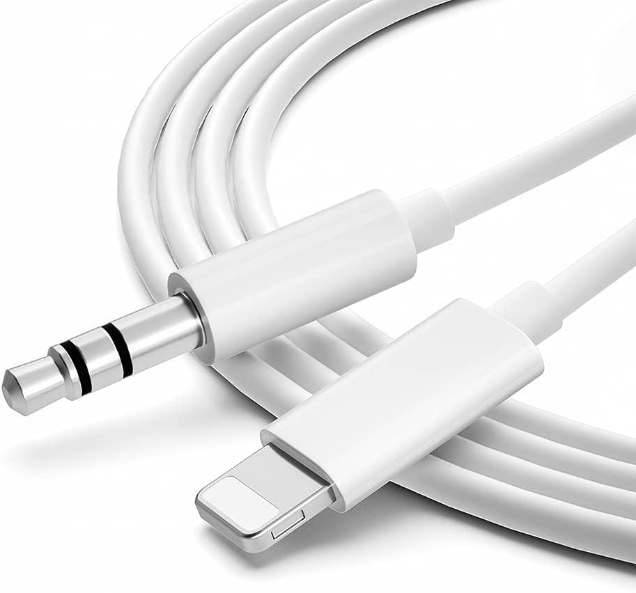 IPhone to 3.5mm Car AUX Stereo Audio Cable, Lightning to 3.5mm Nylon AUX Adapter Compatible with IPhone 14/13 Pro/12/11/XS/XR/X 8 7/iPad to Home Stereo/Speaker/Headphone