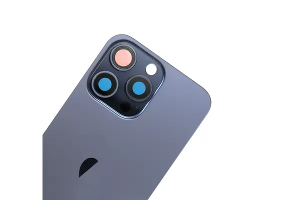 Brown Rear Cover Glass with Camera Lens Glass and Magsafe Magnet for iPhone 15 Pro Max-Blue Titanium