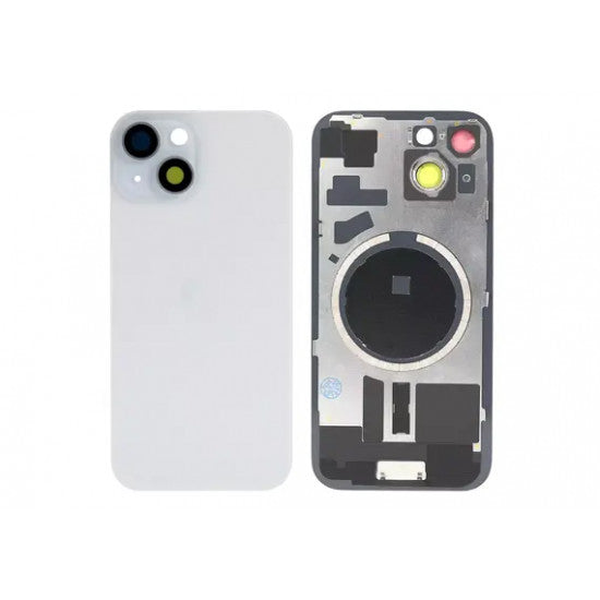 Brown Rear Cover Glass with Camera Lens Glass and Magsafe Magnet for iPhone 15 Plus-Blue