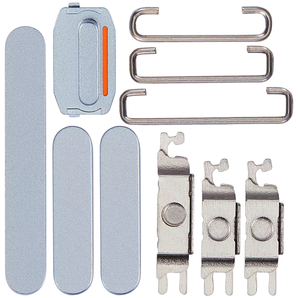 Single SIM Card Tray and Side Button for iPhone 15 / 15 Plus-Blue
