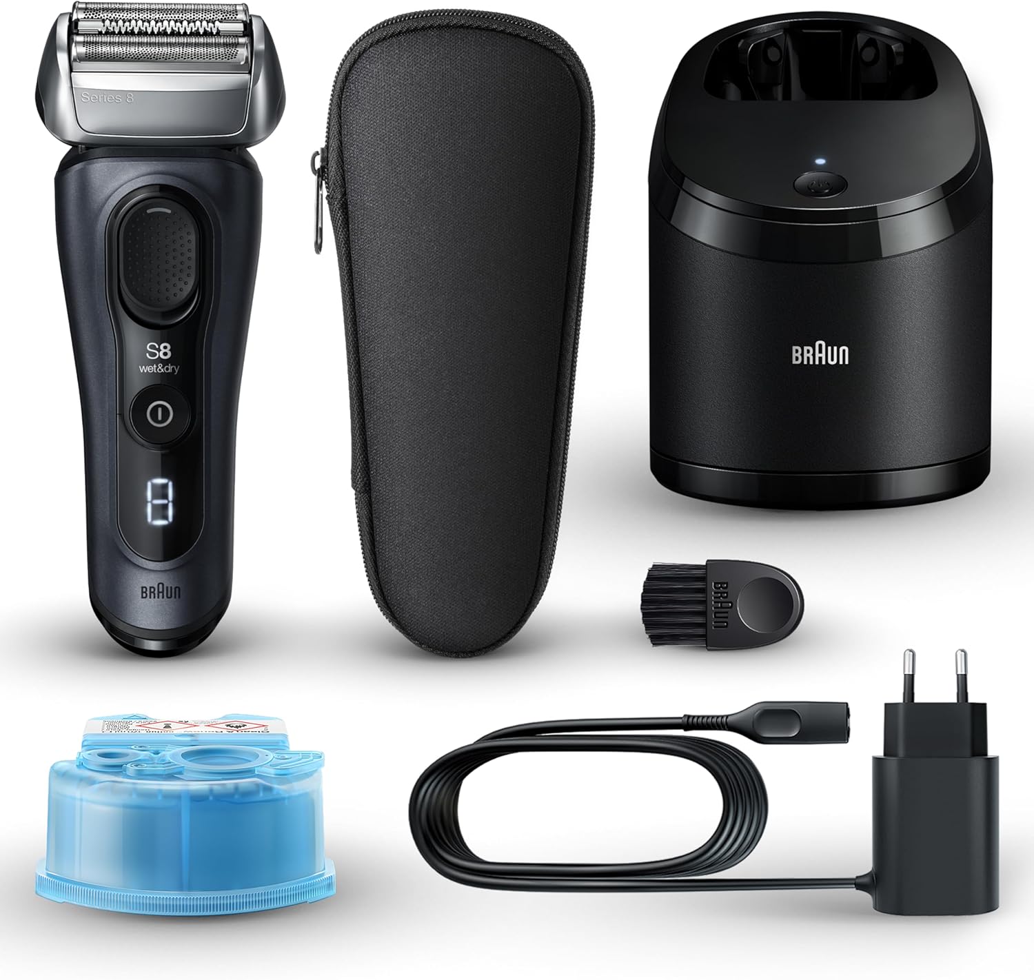 Braun Series 8 Shaver For Men 8563cc | 5-In-1 SmartCare Centre | Wet & Dry Electric Razor