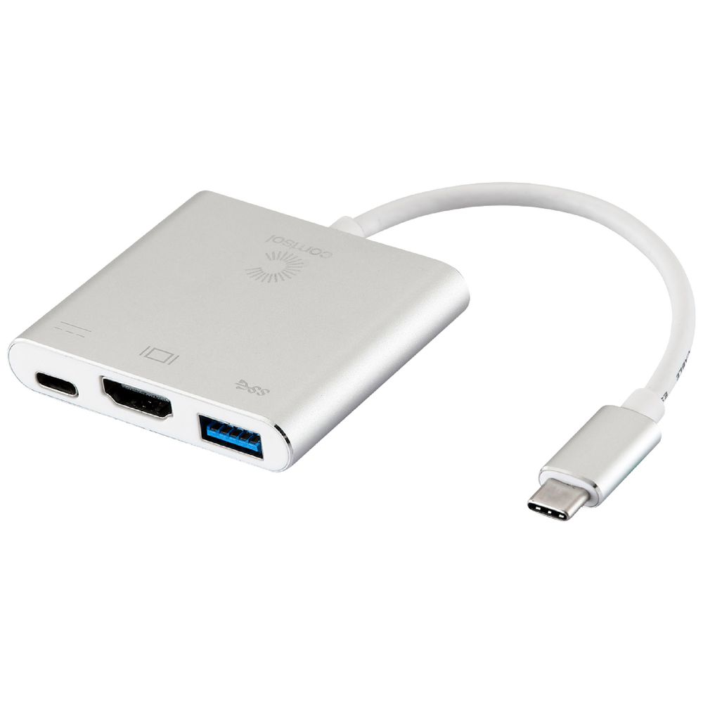 Comsol USB-C to HDMI + USB 3.0 + USB-C Adapter – Multiport Hub