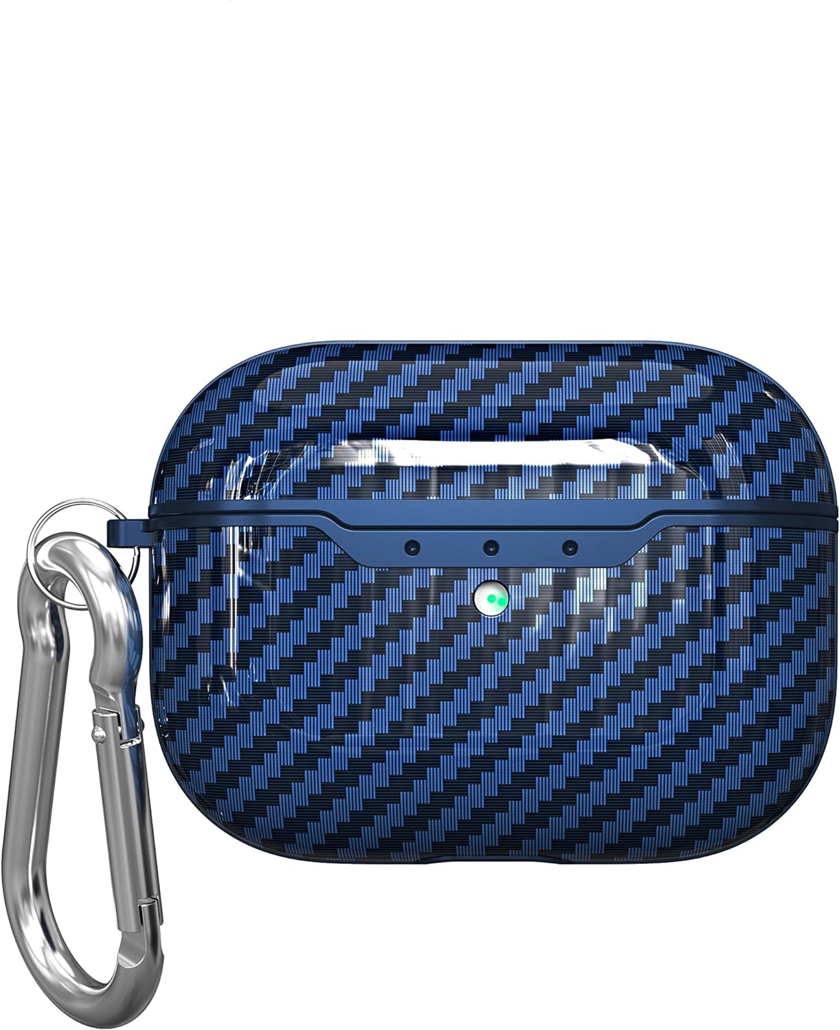 Case for AirPods Pro 2019 case Cover with Carabiner TPU Protective case Carbon Fibre Texture Shockproof Robust case Charging case Front LED Visible