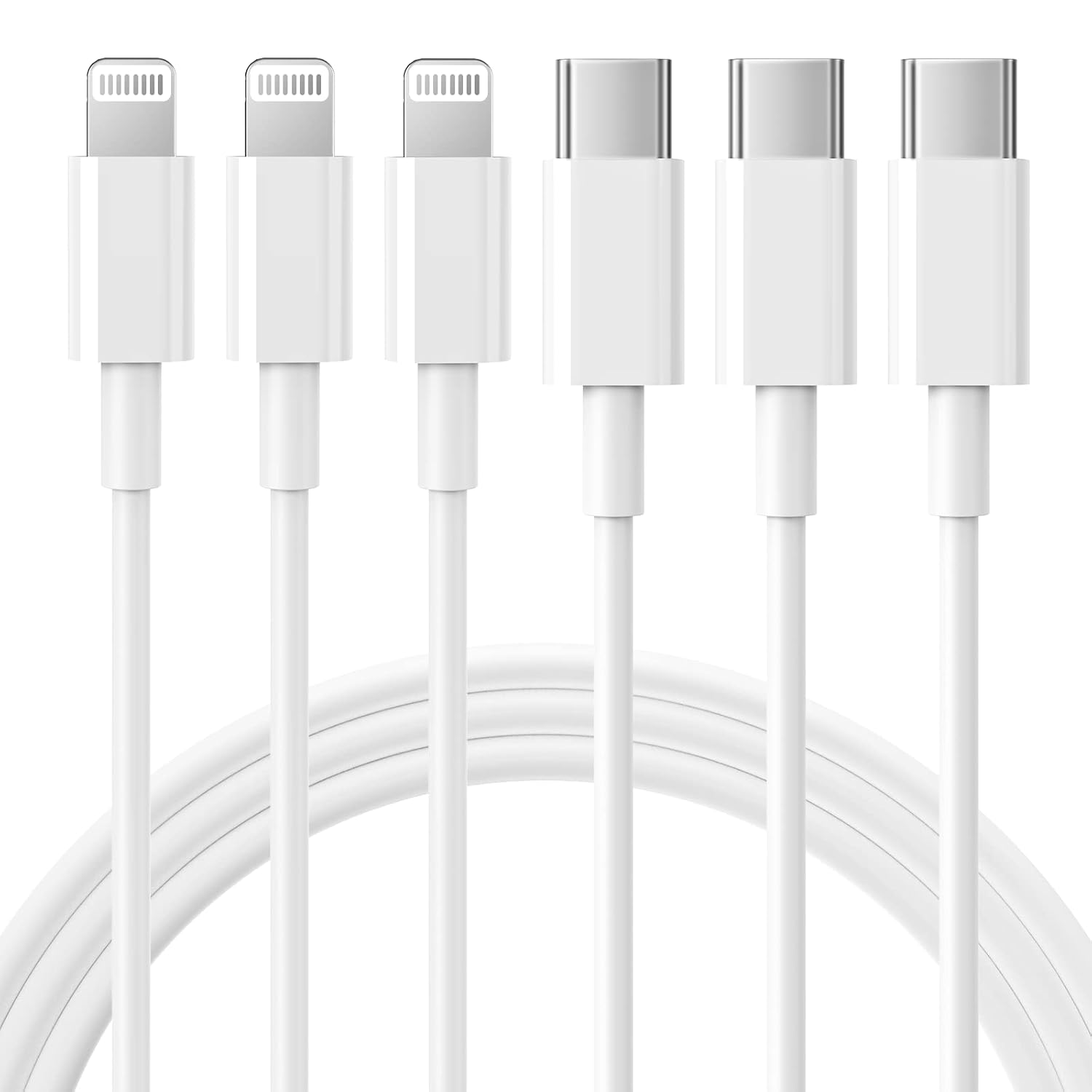 Type-C to Lightning Cable 1m (TPE) – Pack of 10, Durable & Fast Charging