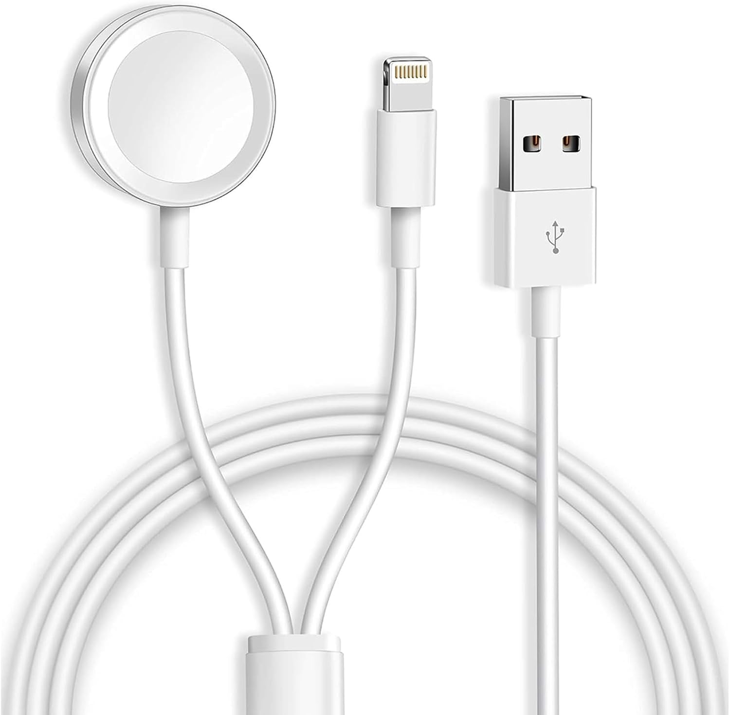 2-in-1 Magnetic Wireless Charger for Apple Watch & iPhone – Portable Fast Charging Cable (4FT/1.2M)