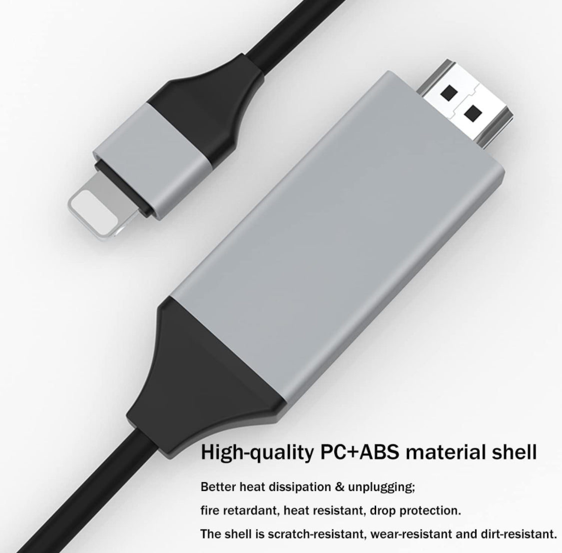 Pbuddy [Apple MFi Certified]Lightning to HDMI Adapter for Phone to TV,HDMI 2K 6.6 Feet Cable,Compatible with iPhone,iPad Sync Screen Connector Directly on HDTV/Monitor/Projector (Black)