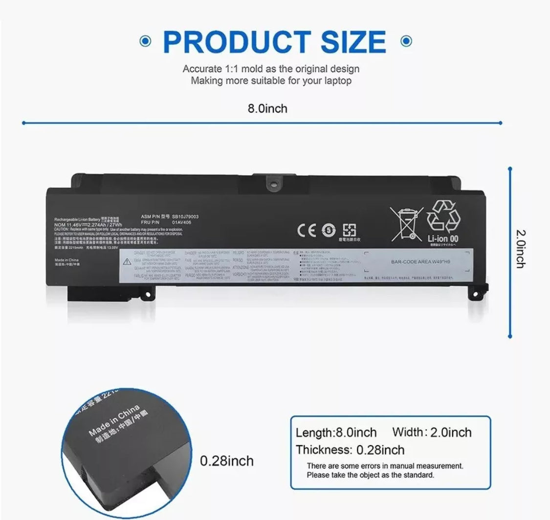 01AV405 Battery for LENOVO Thinkpad T460s T470s New