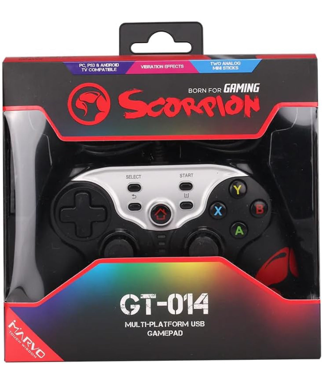 Marvo USB Wired Gaming Controller Gamepad For PC/Laptop Computer(Windows XP/7/8/10/11) & PS3 & Android & Steam - [Black]