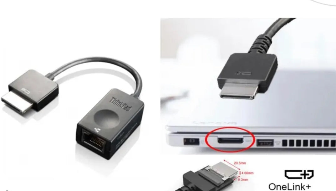 Genuine Lenovo ThinkPad OneLink+ to RJ45 Adapter Black 4X90K06975 00JT801