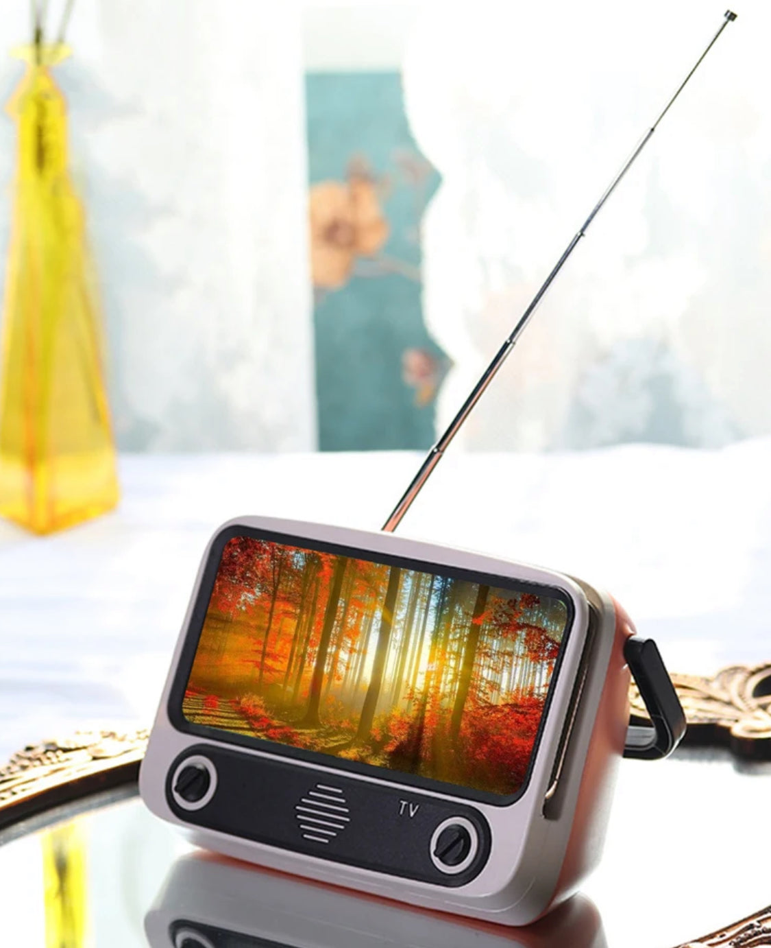 Wask Retro Radio TV Bluetooth Visual Speaker - Grey