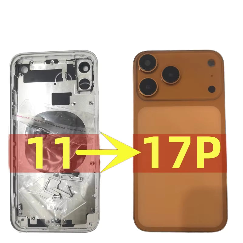 iPhone 11 to iPhone 17 Pro Style Conversion Housing Back Cover – Orange