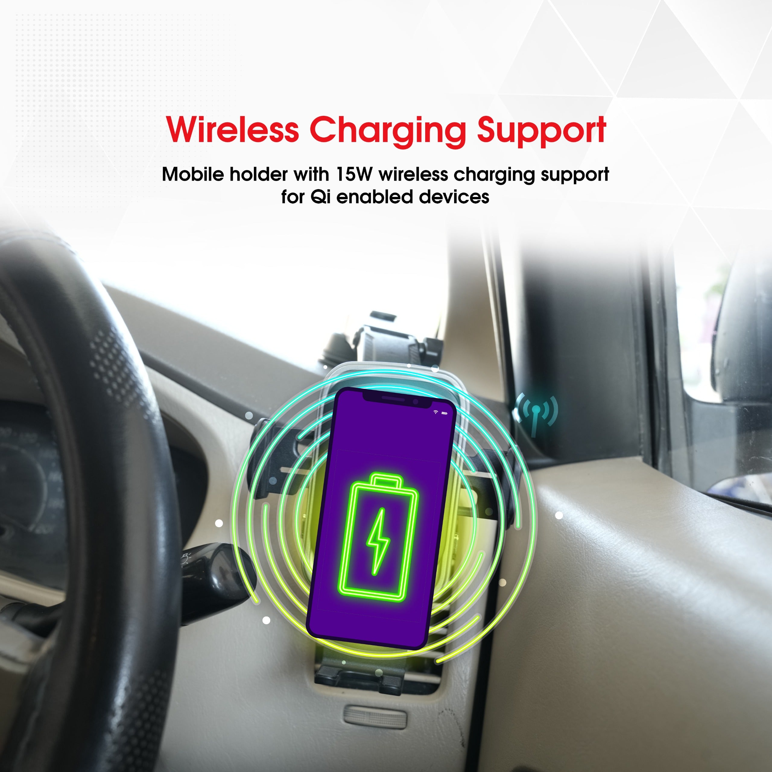 Ants & Apes DYNA-GRIP 15W QI Premium Qi Wireless charging Mount Vent Dashboard Windscreen Secure Cell Phone Holder Rotatable Swing 360 Degree Phone Holder for iPhone x xs 11 12 13 14 15 16 pro max Samsung s20 s21 s22 s23 s24 Fe Plus Ultra