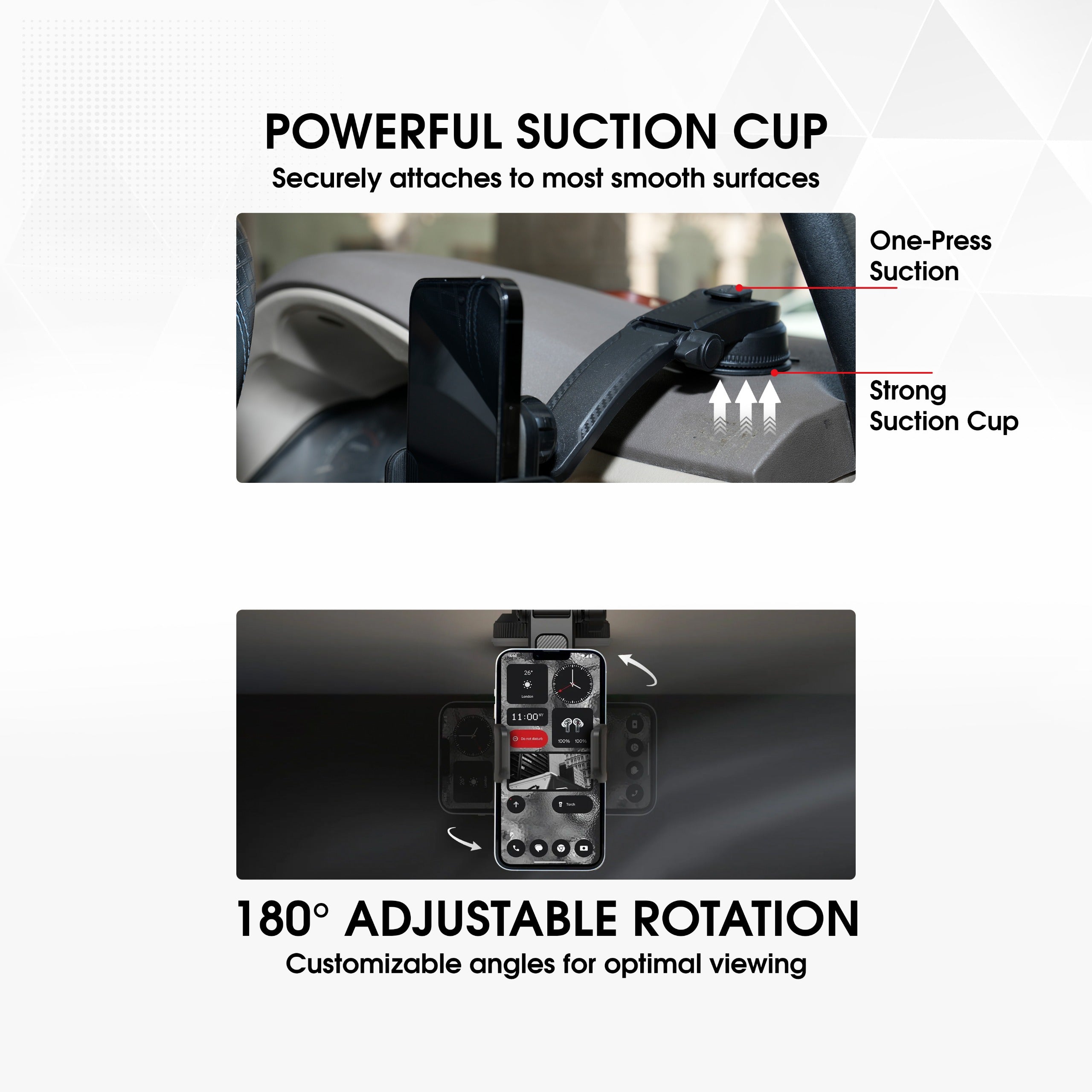 Ants & Apes DYNA-GRIP 15W QI Premium Qi Wireless charging Mount Vent Dashboard Windscreen Secure Cell Phone Holder Rotatable Swing 360 Degree Phone Holder for iPhone x xs 11 12 13 14 15 16 pro max Samsung s20 s21 s22 s23 s24 Fe Plus Ultra