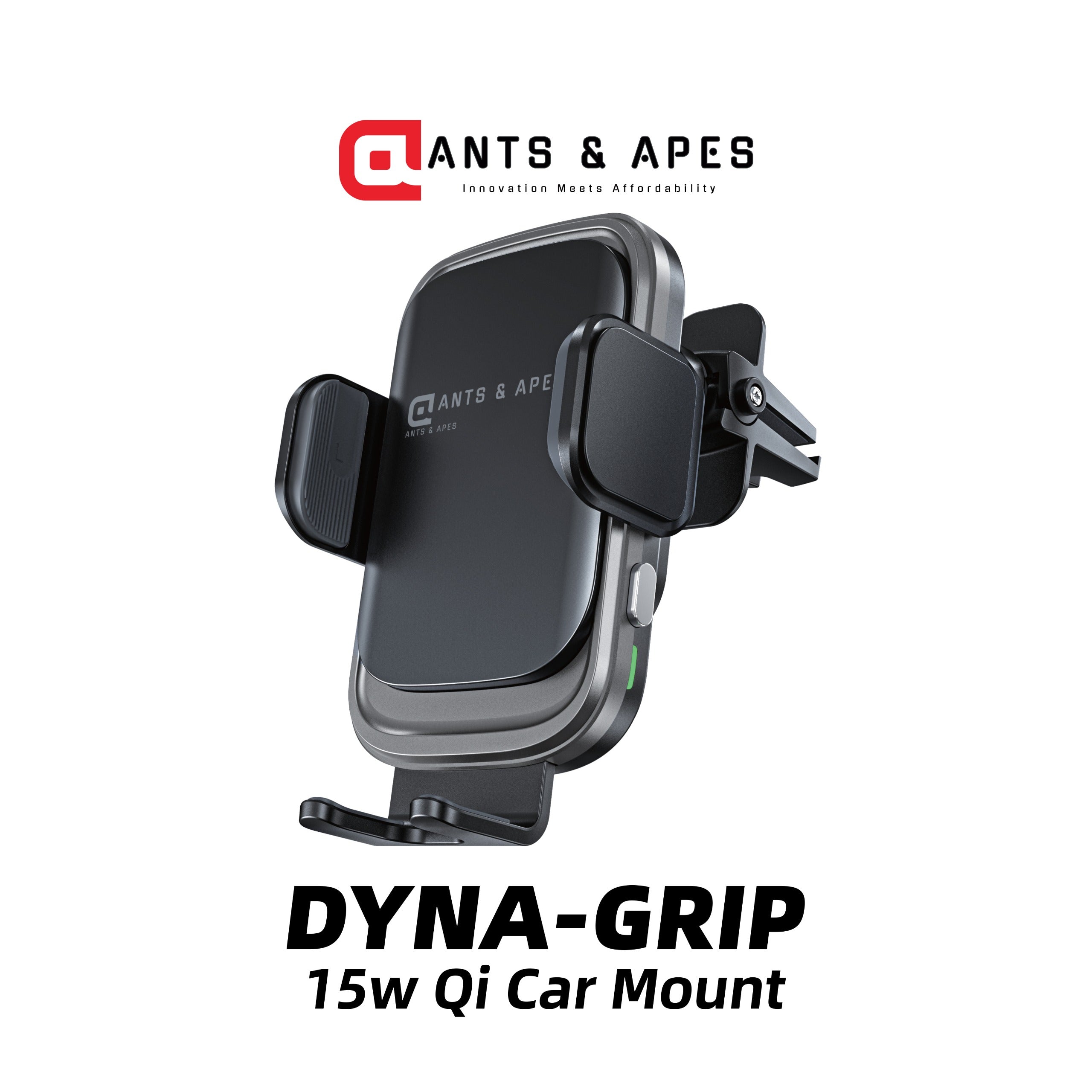 Ants & Apes DYNA-GRIP 15W QI Premium Qi Wireless charging Mount Vent Dashboard Windscreen Secure Cell Phone Holder Rotatable Swing 360 Degree Phone Holder for iPhone x xs 11 12 13 14 15 16 pro max Samsung s20 s21 s22 s23 s24 Fe Plus Ultra