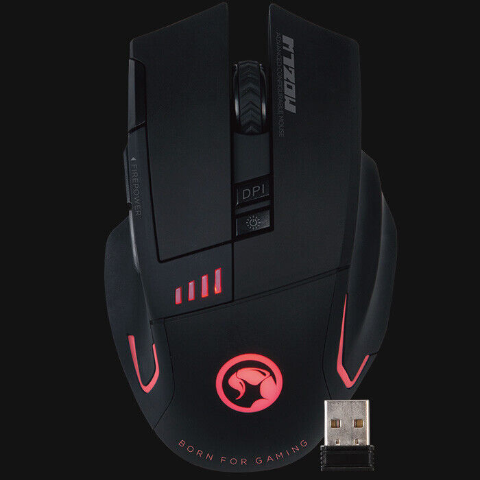 MARVO M720W 4800DPI Wireless Gaming Mouse Buttons Optical Backlight + AA Battery