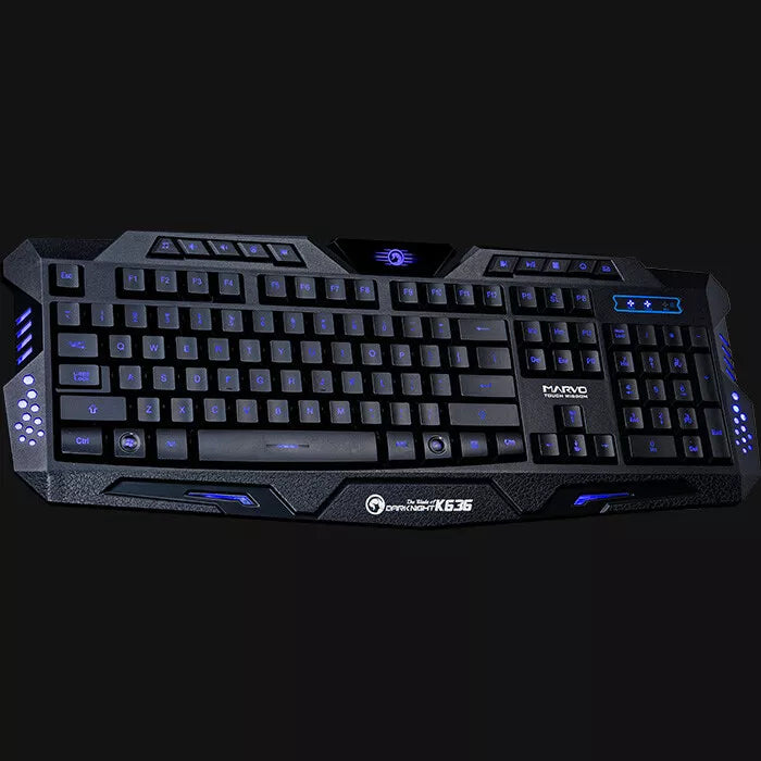 Marvo Scorpion K636 Gaming Keyboard – USB Wired, 1ms Response Time, 3-Color Backlight